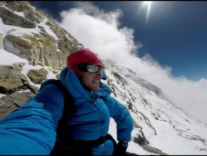 Kilian Jornet, durant la seva ascensió a l'Everest sense cordes ni oxigen.