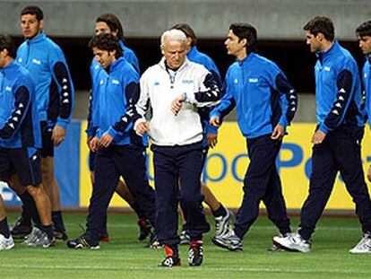 Giovanni Trapattoni, durante una sesión preparatoria de la selección italiana.