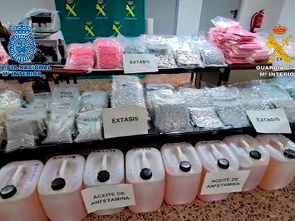 Drogas sintéticas intervenidas por Policía y Guardia Civil, en la mayor incautación en España.