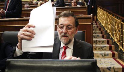 El presidente Mariano Rajoy en el Congreso