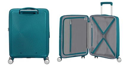 Maleta de Cabina Bolsa de Viaje Equipaje de Mano Bolso Plegable para avión  con Ruedas Cuero Faux Negro