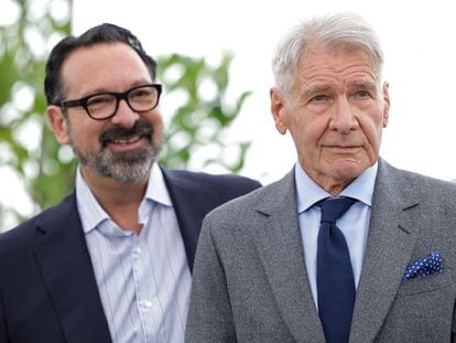 James Mangold y Harrison Ford, en el estreno en Cannes, en mayo, de Indiana Jones y el dial del destino'.