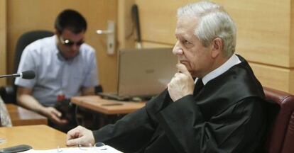 Javier Gómez de Liaño, durante la vista en la Audiencia Nacional en el pasado mes de junio.