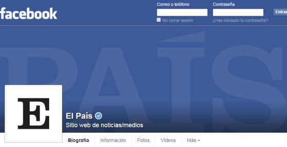 Página de EL PAÍS en Facebook.