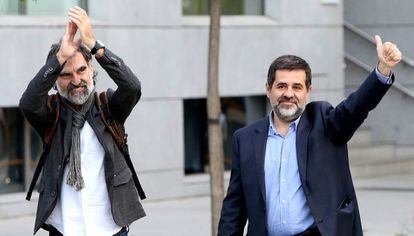 Jordi Cuixart i Jordi Sànchez arriben a l'Audiència Nacional.