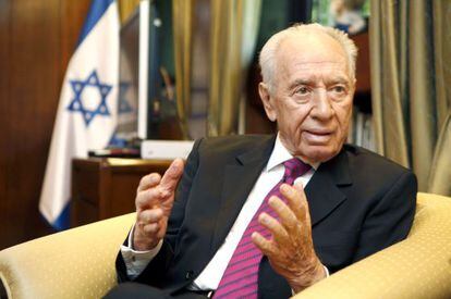 El presidente de Israel, Sim&oacute;n Peres, durante la entrevista mantenida con EL PA&Iacute;S el 13 de junio de 2013.
