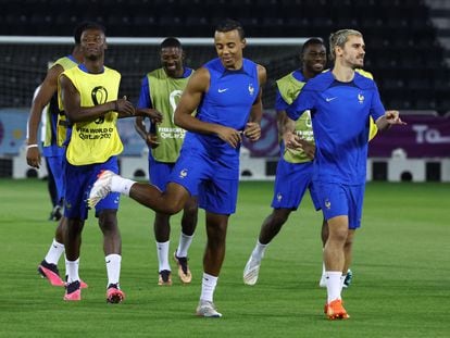 Un entrenamiento de la selección francesa durante el Mundial de Qatar.