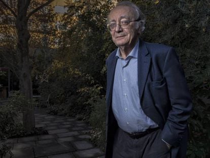 El pianista y escritor, Alfred Brendel, ayer en Barcelona.