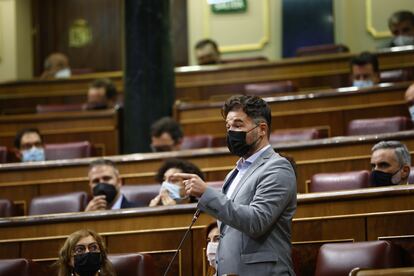 Gabriel Rufián, portavoz de ERC, el pasado miércoles en el Congreso de los Diputados.