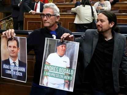 Ca&ntilde;amero y Pablo Iglesias este mi&eacute;rcoles en el Congreso.
 