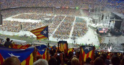 Imagen del festejo en el Camp Nou.