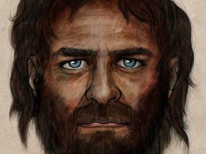 Ilustración del cazador recolector cuyos restos fueron descubierto en La Braña (León), de hace unos 7.000 años.