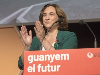 Ada Colau durante la noche electoral.