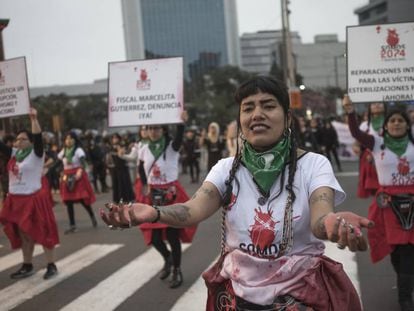 Marcha del Ni una menos en Lima en agosto de 2018.