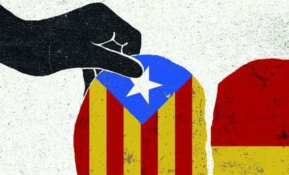 Ilustraci&oacute;n sobre la independencia de Catalu&ntilde;a.