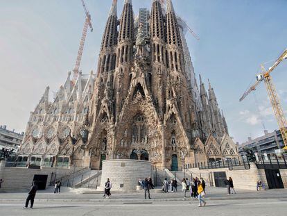 La Sagrada Familia la semana antes del confinamiento en marzo de 2020.