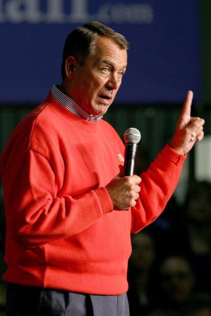 John Boehner, ayer en un acto de fin de campaña en Cincinnati.