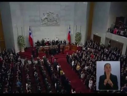 Imágenes de la toma de poseción de Michelle Bachelet en Chile.