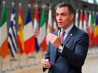 El presidente del Gobierno, Pedro Sánchez, en Bruselas este jueves.