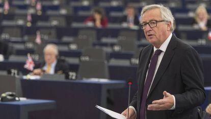 El presidente de la Comisi&oacute;n Europea, Jean-Claude Juncker, en el pleno del Parlamento Europeo del 26 de octubre.