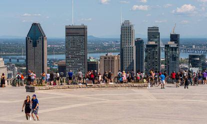 El 'skyline' de Montreal desde el Belvedere Camillien-Houde, en el parque Mont-Royal.