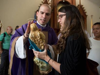 Erick Alvarado, vicario de la parroquia Divina Misericordia de Managua.