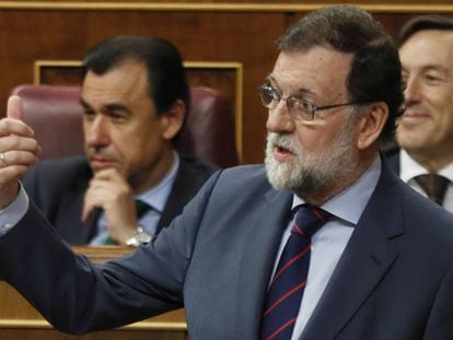 El presidente del Ejecutivo, Mariano Rajoy, este miércoles en el Congreso. En vídeo, las declaraciones de Rajoy en 'Espejo Público', de Antena 3.
