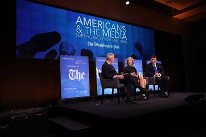 El periódico Washington Post celebró este martes un evento sobre noticias falsas en Washington, Estados Unidos