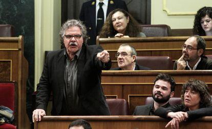  El portavoz parlamentario de ERC, Joan Tardà, durante la bronca con Patxi López. 