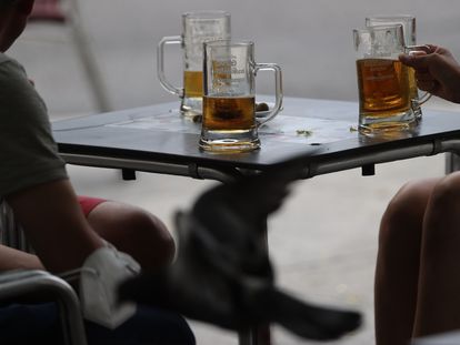 Una terraza en Madrid el jueves 30 de julio.