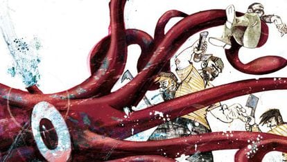 Una ilustración de '20.000 leguas de viaje submarino'