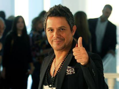 Alejandro Sanz, ayer, durante la presentaci&oacute;n de su &uacute;ltimo disco.