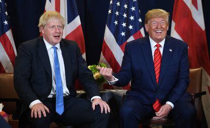 Boris Johnson y Donald Trump, este martes en Nueva York.  