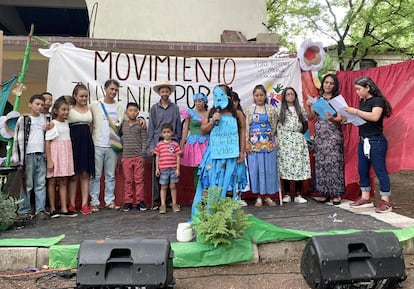 El Movimiento Juvenil por el Motagua, en una obra de teatro con mensaje medioambiental el pasado mes de junio.