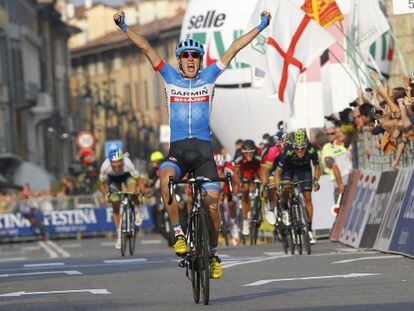 Martin celebra su triunfo en Bérgamo.