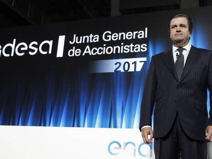 Borja Prado, presidente de Endesa, en la junta general de la compañía.