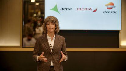 Teresa Parejo, responsable de sostenibilidad de Iberia, destaca que los biocombustibles tienen las mismas propiedades que el carburante convencional.
