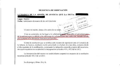 Un juzgado de Madrid notifica "la sobrecarga de señalamientos que sufre" debido "precisamente a las demandas bancarias presentadas".