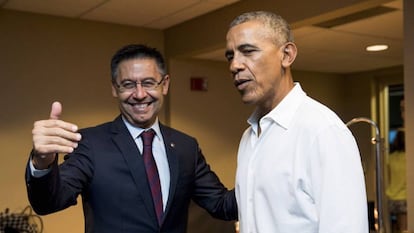 Bartomeu y Obama en el FedEX Field