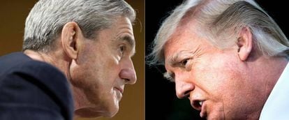 El fiscal especial Robert S. Mueller, a la izquierda, y Donald Trump, en imágenes de archivo.