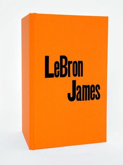 Libro con el nombre de la estrella de baloncesto LeBron James.