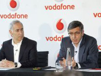 Antonio Coimbra y Francisco Rom&aacute;n, consejero delegado y presidente de Vodafone Espa&ntilde;a, respectivamente.
