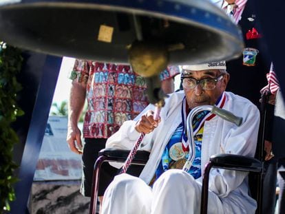 Ray Chavez, el último superviviente del ataque de Pearl Harbor, el pasado 6 de diciembre de 2016.
