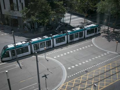 Un tranvía de Barcelona.