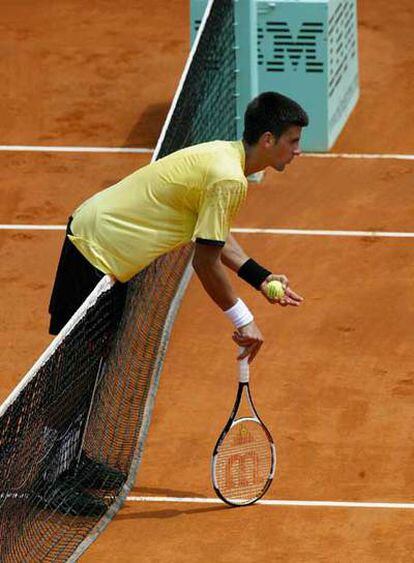 Novak Djokovic, en el partido de cuartos de final de Roland Garros.