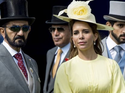 La princesa Haya Bint Al Husein, con el emir de Dubái en Epsom (Inglaterra) en 2017.