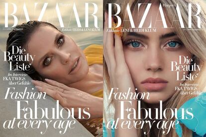 Heidi y Leni Klum protagonizando la portada de la revista 'Harper's Bazaar', en su edición de marzo de 2022.