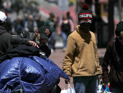 Una persona sin hogar, en San Francisco.