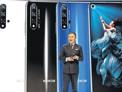 El presidente de Honor, la segunda marca de m&oacute;viles de Huawei, George Zhao, durante el lanzamiento esta semana del modelo Honor 20 en Londres. 