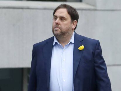 El líder de ERC, Oriol Junqueras, en la Audiencia Nacional antes de ser encarcelado.